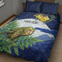 Kakapo New Zealand Personalised Quilt Bed Set Kowhai Flower Silver Fern Maori Pattern LT22 - Polynesian Pride