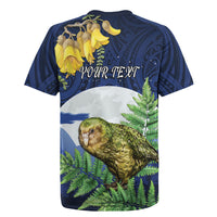 Kakapo New Zealand Personalised Rugby Jersey Kowhai Flower Silver Fern Maori Pattern LT22 - Polynesian Pride
