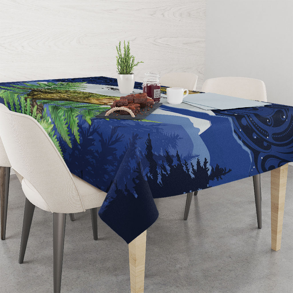 Kakapo New Zealand Personalised Tablecloth Kowhai Flower Silver Fern Maori Pattern LT22 - Polynesian Pride