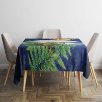 Kakapo New Zealand Personalised Tablecloth Kowhai Flower Silver Fern Maori Pattern LT22 - Polynesian Pride