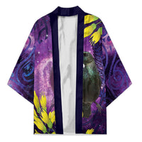New Zealand Tui Bird Matariki Kimono Kowhai Flower Silver Fern Galaxy Maori Pattern