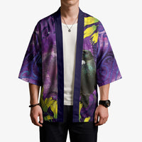 New Zealand Tui Bird Matariki Kimono Kowhai Flower Silver Fern Galaxy Maori Pattern