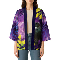 New Zealand Tui Bird Matariki Kimono Kowhai Flower Silver Fern Galaxy Maori Pattern