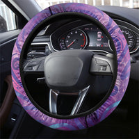 New Zealand Tui Bird Matariki Steering Wheel Cover Kowhai Flower Silver Fern Galaxy Maori Pattern