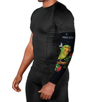 New Zealand Kakapo Matariki Personalised Arm Sleeves Pohutukawa Flower Galaxy Maori Pattern LT22 - Polynesian Pride