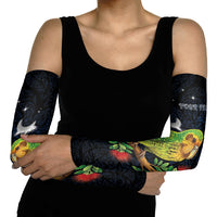 New Zealand Kakapo Matariki Personalised Arm Sleeves Pohutukawa Flower Galaxy Maori Pattern LT22 - Polynesian Pride