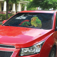 New Zealand Kakapo Matariki Personalised Auto Sun Shade Pohutukawa Flower Galaxy Maori Pattern LT22 - Polynesian Pride
