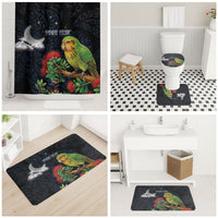 New Zealand Kakapo Matariki Personalised Bathroom Set Pohutukawa Flower Galaxy Maori Pattern