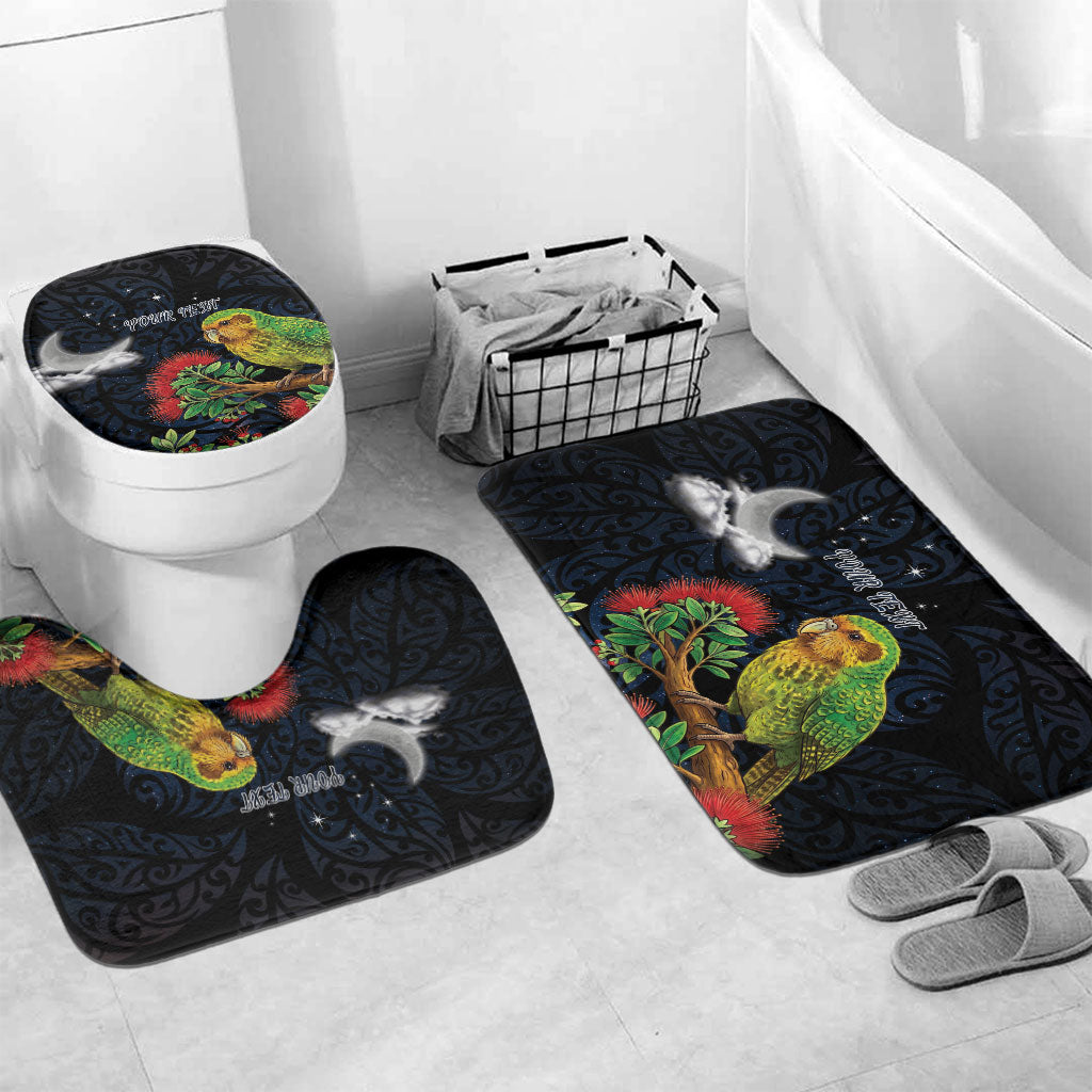 New Zealand Kakapo Matariki Personalised Bathroom Set Pohutukawa Flower Galaxy Maori Pattern