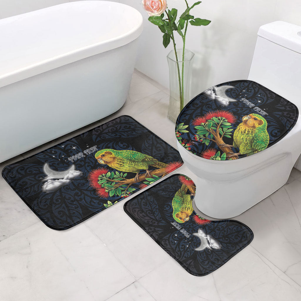 New Zealand Kakapo Matariki Personalised Bathroom Set Pohutukawa Flower Galaxy Maori Pattern