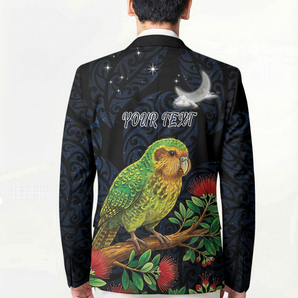 New Zealand Kakapo Matariki Personalised Blazer Pohutukawa Flower Galaxy Maori Pattern LT22 - Polynesian Pride