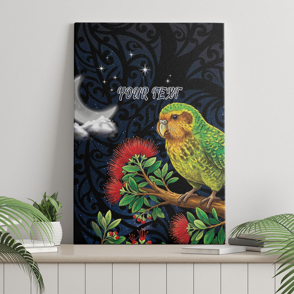 New Zealand Kakapo Matariki Personalised Canvas Wall Art Pohutukawa Flower Galaxy Maori Pattern LT22 - Polynesian Pride