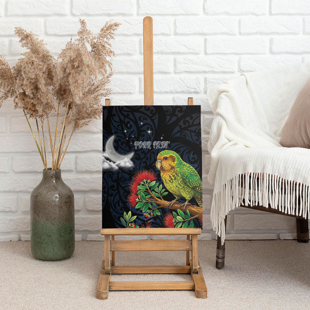 New Zealand Kakapo Matariki Personalised Canvas Wall Art Pohutukawa Flower Galaxy Maori Pattern LT22 - Polynesian Pride