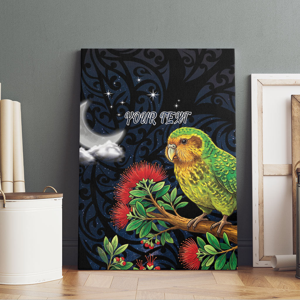New Zealand Kakapo Matariki Personalised Canvas Wall Art Pohutukawa Flower Galaxy Maori Pattern LT22 - Polynesian Pride