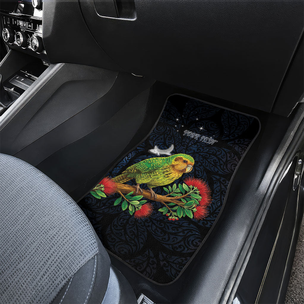 New Zealand Kakapo Matariki Personalised Car Mats Pohutukawa Flower Galaxy Maori Pattern LT22 - Polynesian Pride