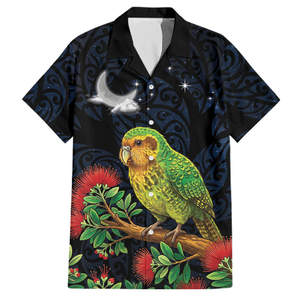 New Zealand Kakapo Matariki Personalised Family Matching Long Sleeve Bodycon Dress and Hawaiian Shirt Pohutukawa Flower Galaxy Maori Pattern
