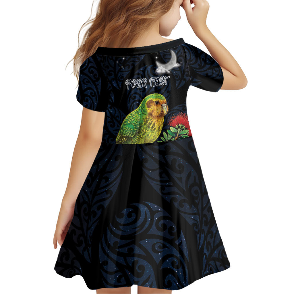 New Zealand Kakapo Matariki Personalised Family Matching Puletasi and Hawaiian Shirt Pohutukawa Flower Galaxy Maori Pattern