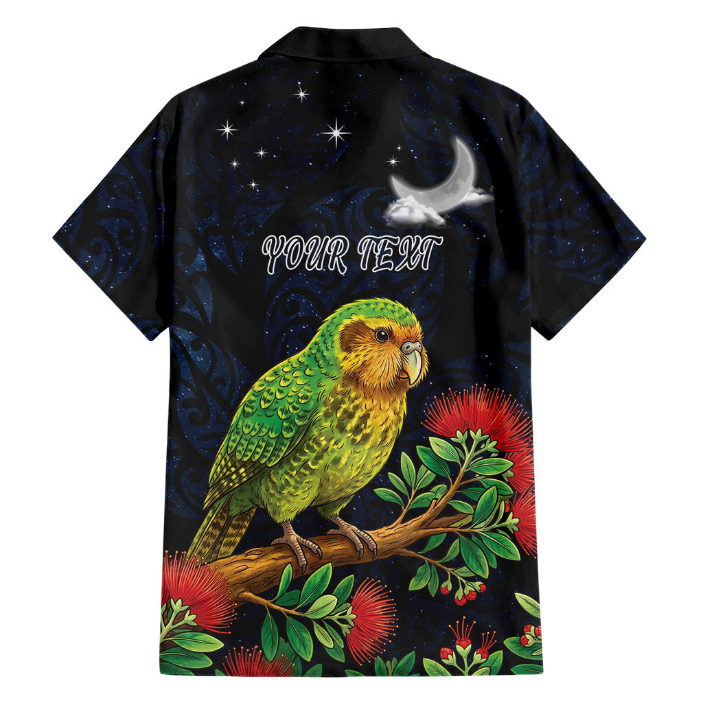 New Zealand Kakapo Matariki Personalised Family Matching Tank Maxi Dress and Hawaiian Shirt Pohutukawa Flower Galaxy Maori Pattern
