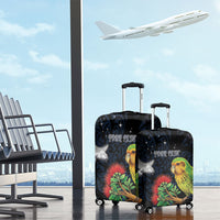 New Zealand Kakapo Matariki Personalised Luggage Cover Pohutukawa Flower Galaxy Maori Pattern