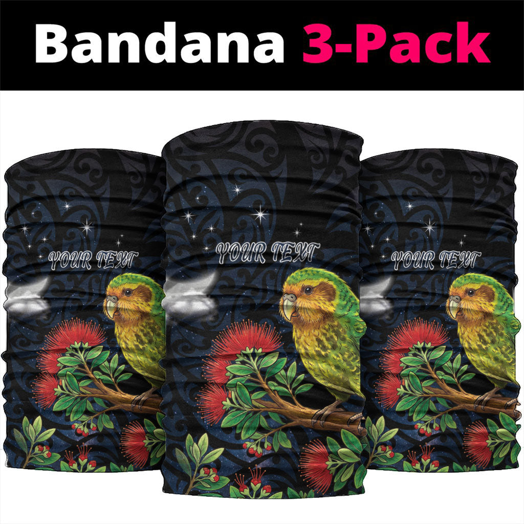 New Zealand Kakapo Matariki Personalised Neck Gaiter Pohutukawa Flower Galaxy Maori Pattern LT22 package One Size: 25*50cm Black - Polynesian Pride