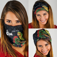 New Zealand Kakapo Matariki Personalised Neck Gaiter Pohutukawa Flower Galaxy Maori Pattern LT22 - Polynesian Pride