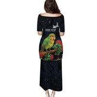 New Zealand Kakapo Matariki Personalised Puletasi Pohutukawa Flower Galaxy Maori Pattern LT22 - Polynesian Pride