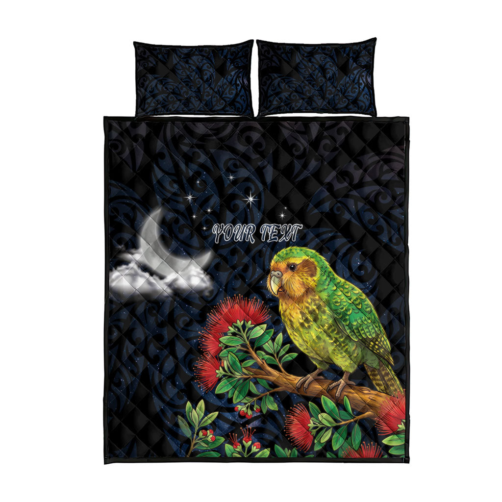 New Zealand Kakapo Matariki Personalised Quilt Bed Set Pohutukawa Flower Galaxy Maori Pattern LT22 - Polynesian Pride