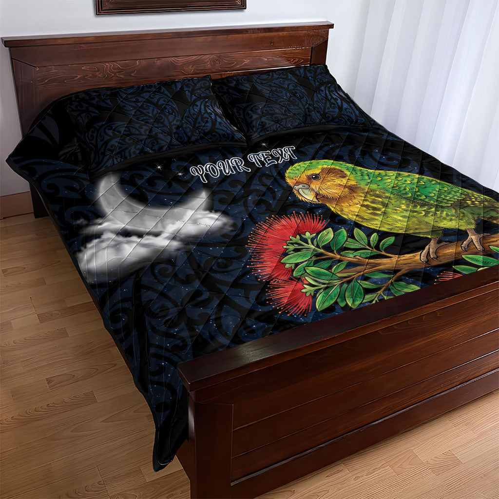 New Zealand Kakapo Matariki Personalised Quilt Bed Set Pohutukawa Flower Galaxy Maori Pattern LT22 - Polynesian Pride