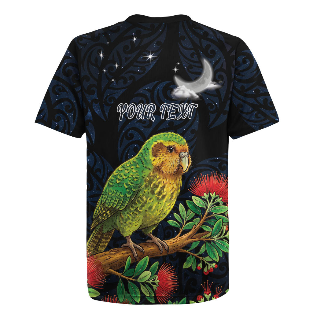 New Zealand Kakapo Matariki Personalised Rugby Jersey Pohutukawa Flower Galaxy Maori Pattern LT22 - Polynesian Pride