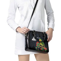 New Zealand Kakapo Matariki Personalised Shoulder Handbag Pohutukawa Flower Galaxy Maori Pattern LT22 - Polynesian Pride