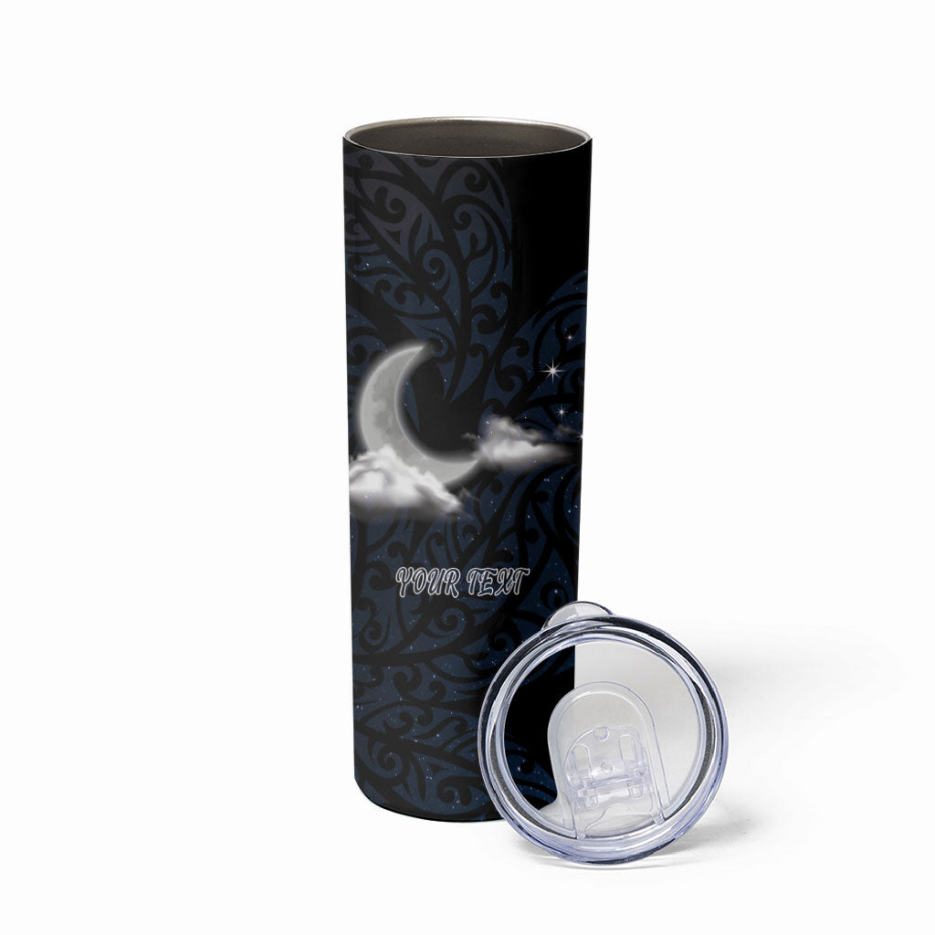 New Zealand Kakapo Matariki Personalised Skinny Tumbler Pohutukawa Flower Galaxy Maori Pattern
