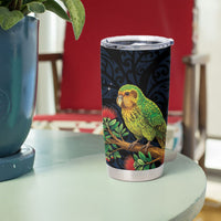 New Zealand Kakapo Matariki Personalised Tumbler Cup Pohutukawa Flower Galaxy Maori Pattern LT22 - Polynesian Pride