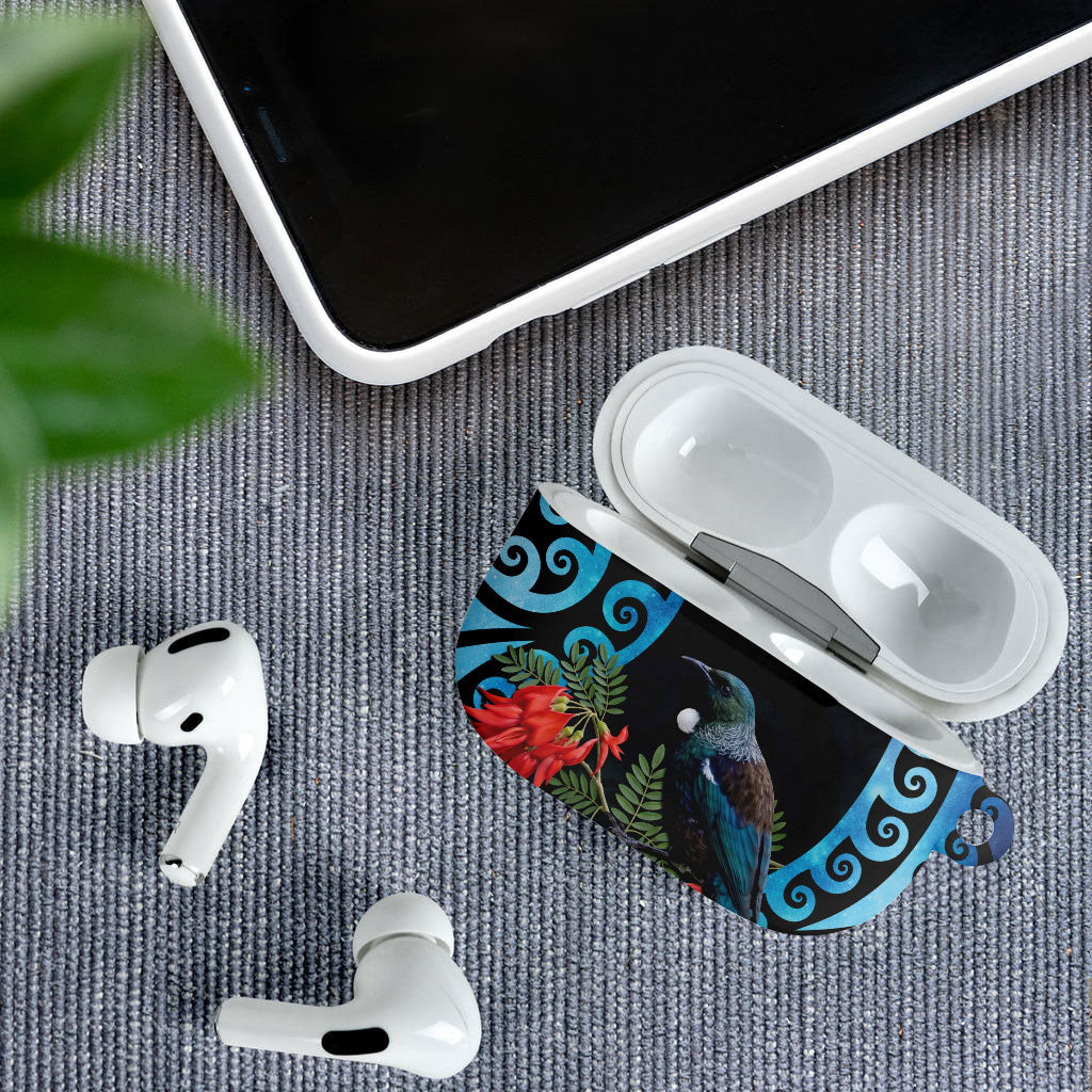 Tui Bird Kakabeak New Zealand AirPods Case Clianthus Galaxy Maori Koru Pattern LT22 - Polynesian Pride