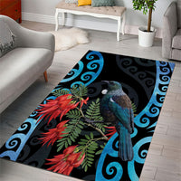 Tui Bird Kakabeak New Zealand Area Rug Clianthus Galaxy Maori Koru Pattern LT22 - Polynesian Pride