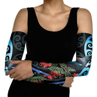 Tui Bird Kakabeak New Zealand Arm Sleeves Clianthus Galaxy Maori Koru Pattern LT22 - Polynesian Pride