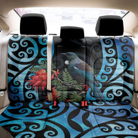 Tui Bird Kakabeak New Zealand Back Car Seat Cover Clianthus Galaxy Maori Koru Pattern LT22 - Polynesian Pride
