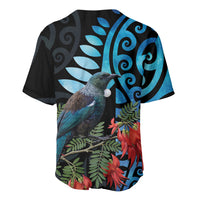 Tui Bird Kakabeak New Zealand Baseball Jersey Clianthus Galaxy Maori Koru Pattern LT22 - Polynesian Pride