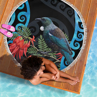 Tui Bird Kakabeak New Zealand Beach Blanket Clianthus Galaxy Maori Koru Pattern LT22 - Polynesian Pride