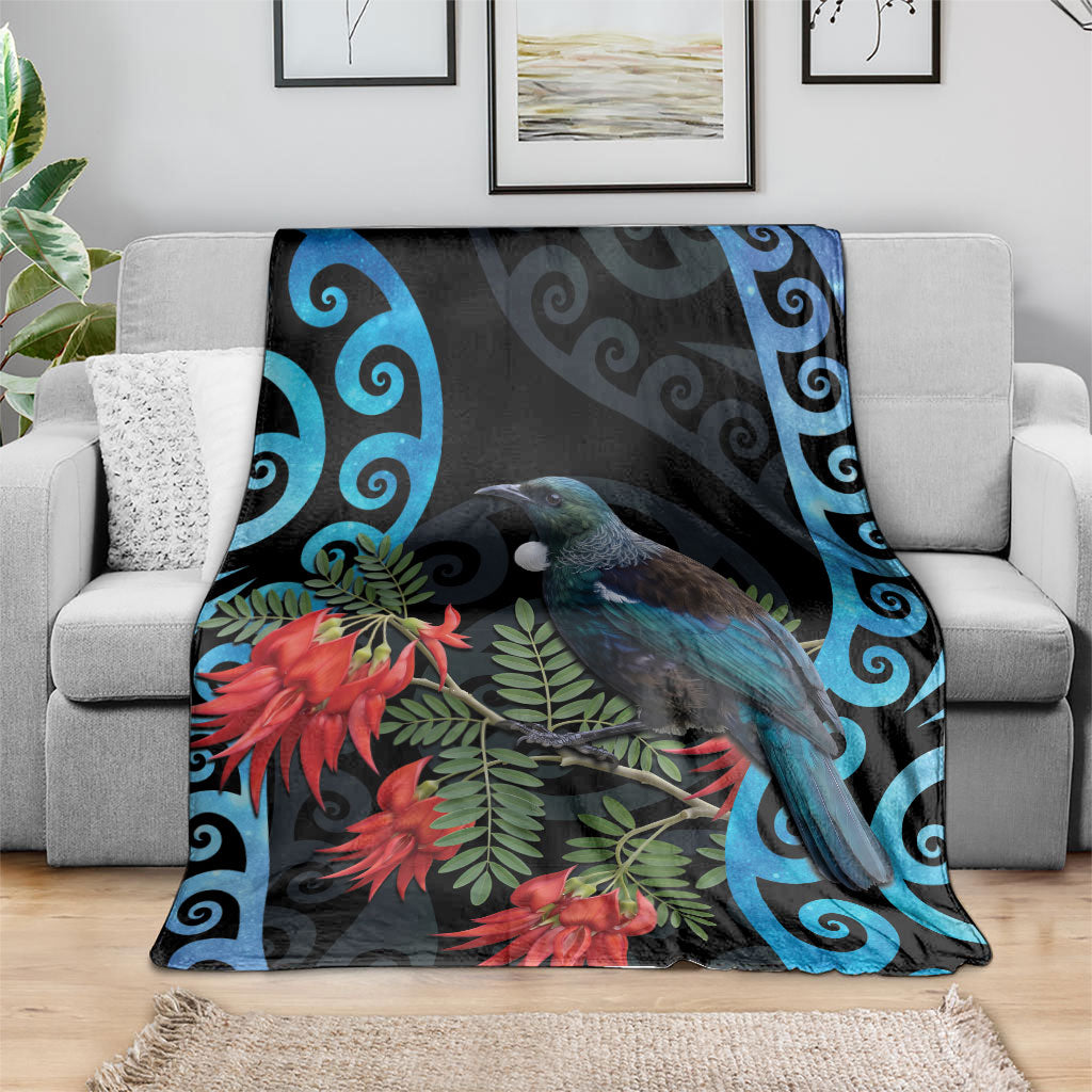 Tui Bird Kakabeak New Zealand Blanket Clianthus Galaxy Maori Koru Pattern LT22 - Polynesian Pride