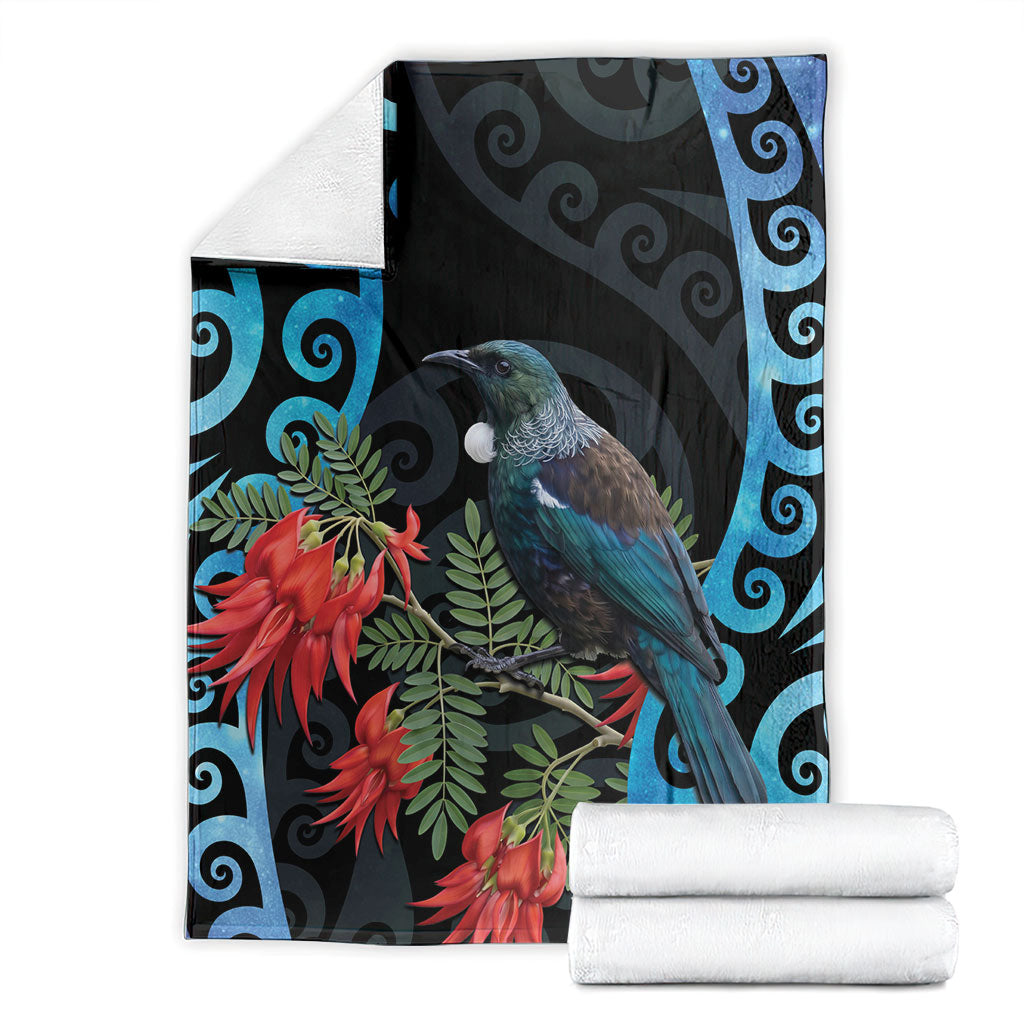 Tui Bird Kakabeak New Zealand Blanket Clianthus Galaxy Maori Koru Pattern LT22 - Polynesian Pride