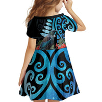 Tui Bird Kakabeak New Zealand Family Matching Puletasi and Hawaiian Shirt Clianthus Galaxy Maori Koru Pattern