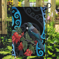 Tui Bird Kakabeak New Zealand Garden Flag Clianthus Galaxy Maori Koru Pattern LT22 Garden Flag Blue - Polynesian Pride