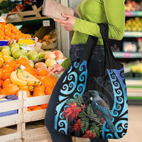 Tui Bird Kakabeak New Zealand Grocery Bag Clianthus Galaxy Maori Koru Pattern LT22 - Polynesian Pride