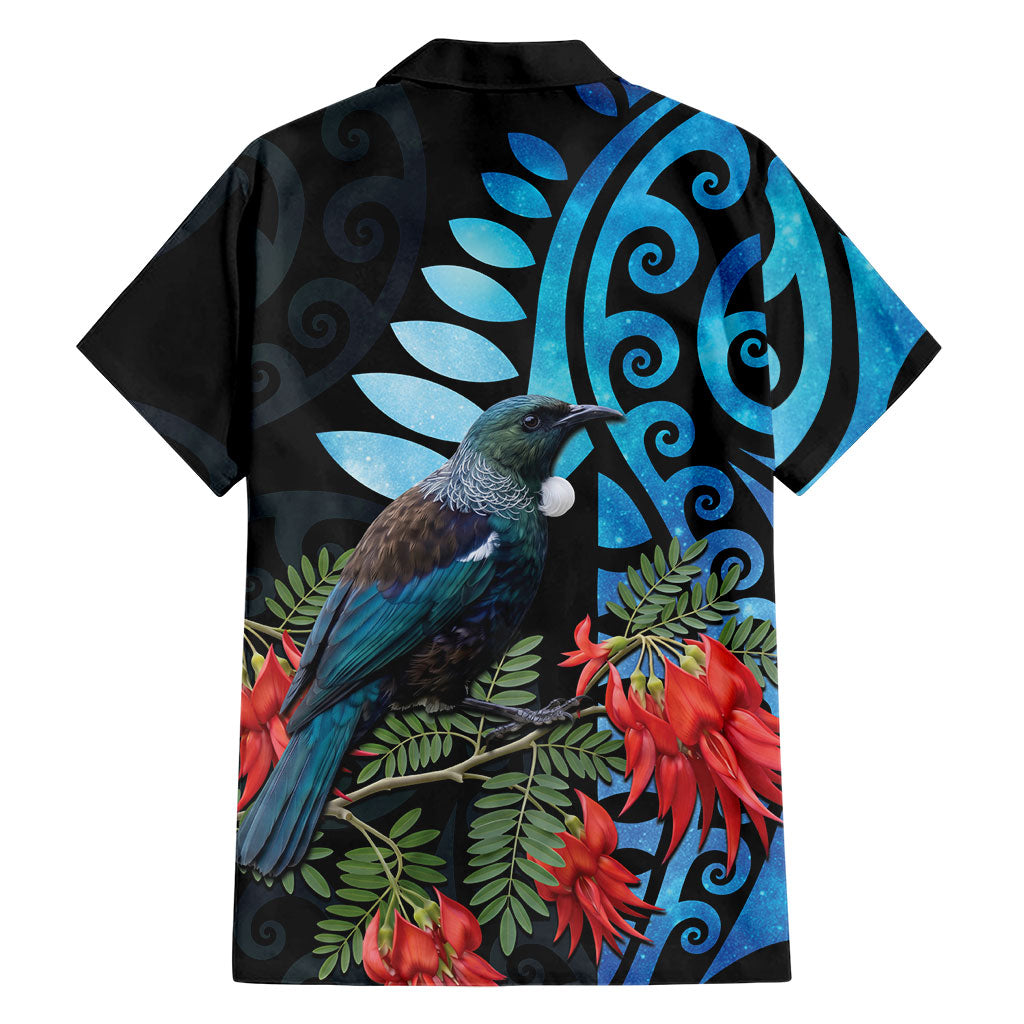 Tui Bird Kakabeak New Zealand Hawaiian Shirt Clianthus Galaxy Maori Koru Pattern LT22 - Polynesian Pride