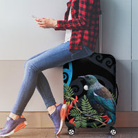 Tui Bird Kakabeak New Zealand Luggage Cover Clianthus Galaxy Maori Koru Pattern LT22 - Polynesian Pride