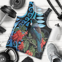 Tui Bird Kakabeak New Zealand Men Tank Top Clianthus Galaxy Maori Koru Pattern LT22 - Polynesian Pride