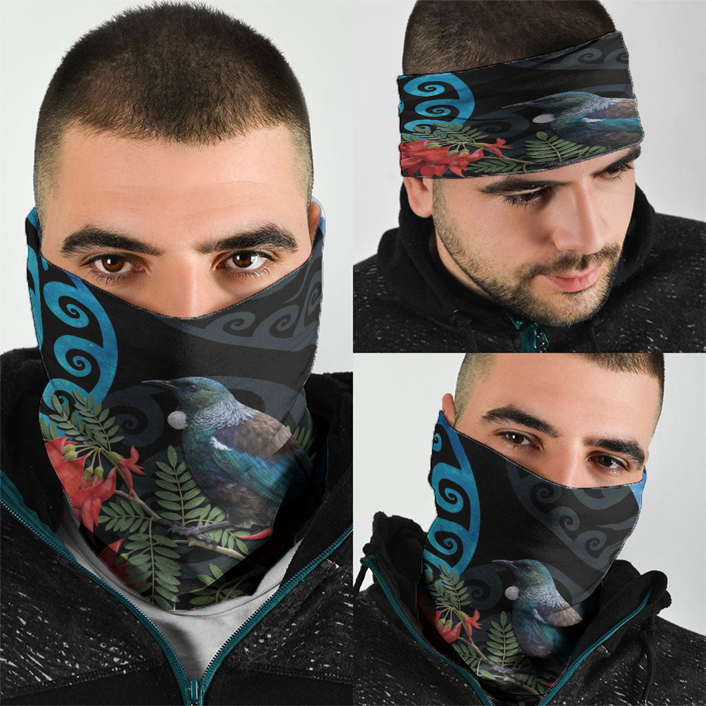Tui Bird Kakabeak New Zealand Neck Gaiter Clianthus Galaxy Maori Koru Pattern LT22 - Polynesian Pride