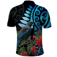 Tui Bird Kakabeak New Zealand Polo Shirt Clianthus Galaxy Maori Koru Pattern LT22 - Polynesian Pride