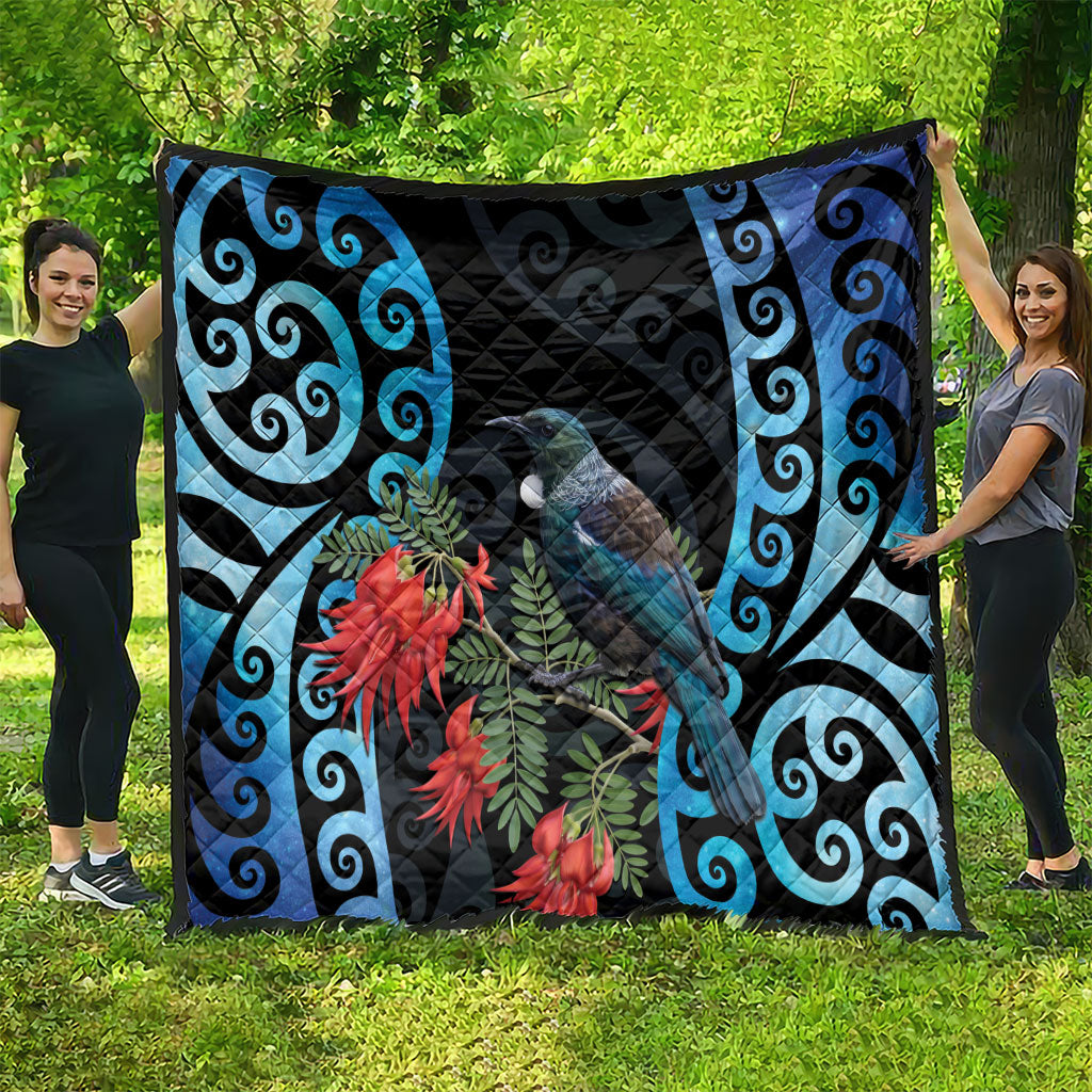 Tui Bird Kakabeak New Zealand Quilt Clianthus Galaxy Maori Koru Pattern