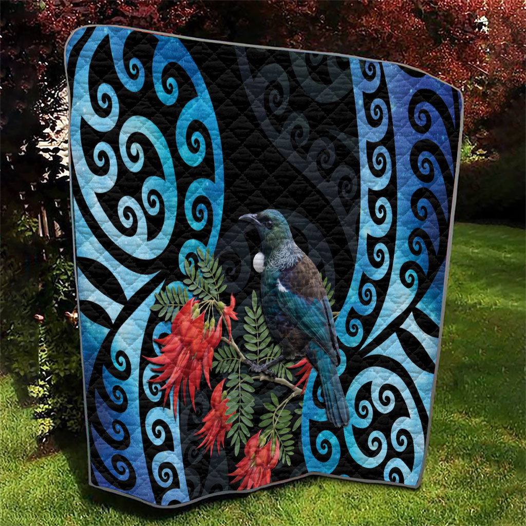 Tui Bird Kakabeak New Zealand Quilt Clianthus Galaxy Maori Koru Pattern